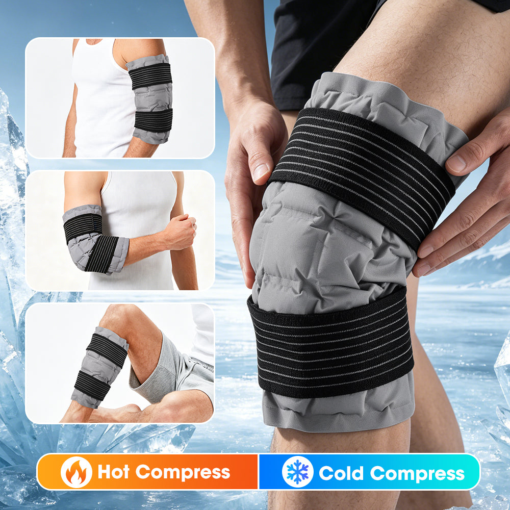 Agdoad Knee Ice Pack Wrap Large Reusable Ice Pack Self-Absorbing Water Resin Hot/Cold Compress for Knee Relief Hot and Cold Wrap after Sports Agdoad