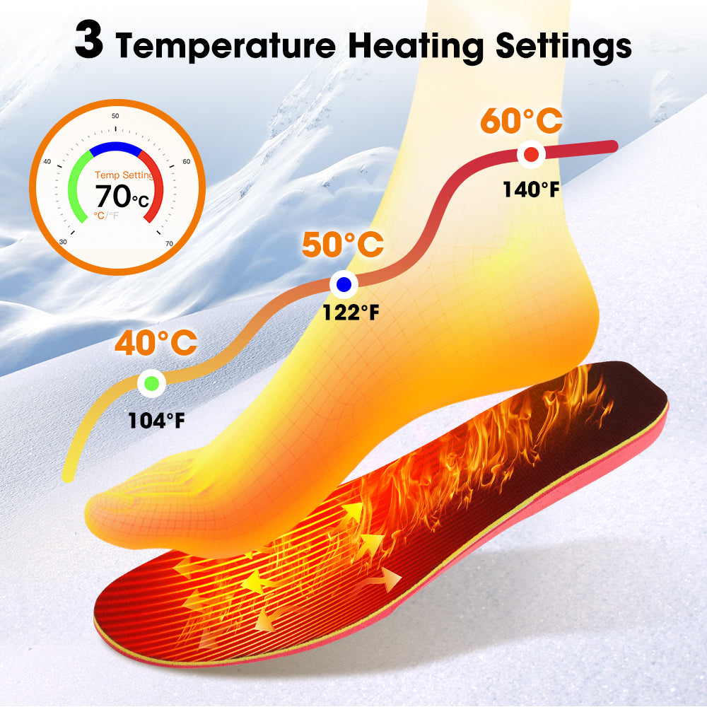 HailiCare Intelligent Heated Insoles APP Control USB Rechargeable Wireless Heating Insoles for Women Men 3000mAh Multi-Temperature Adjustable HailiCare Health & Beauty