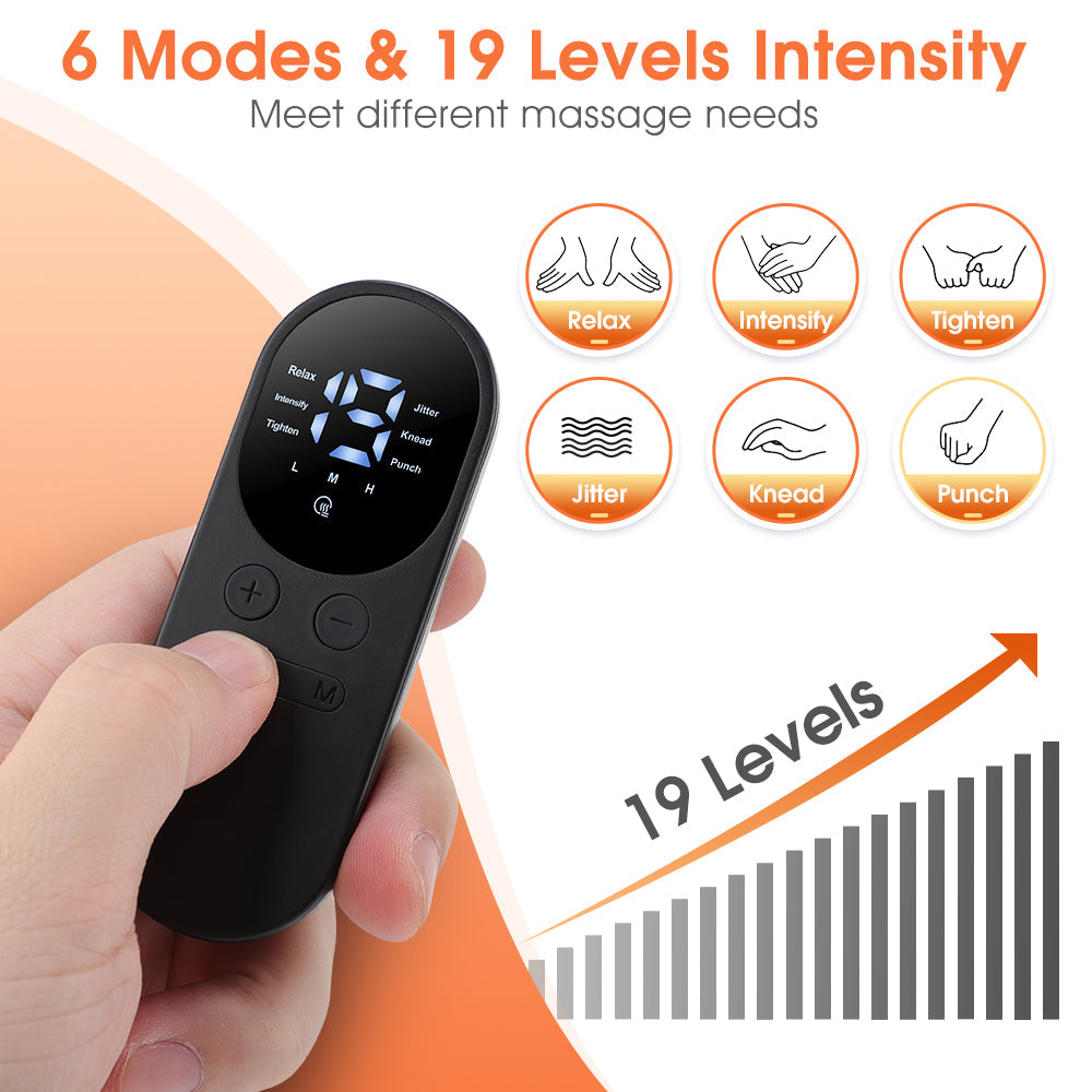 HailiCare Wireless Heating Pulse Muscle Stimulator Electric Cervical Massage Patch Low Frequency Pulse Massage Pad Neck Massager 6 Modes LCD Display Neck Stretcher Portable Mini Muscle Massager Neck Back Leg Muscle Stimulator HailiCare Health & Beauty