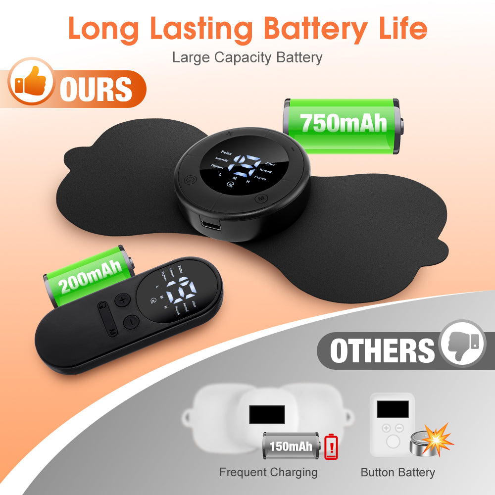 HailiCare Wireless Heating Pulse Muscle Stimulator Electric Cervical Massage Patch Low Frequency Pulse Massage Pad Neck Massager 6 Modes LCD Display Neck Stretcher Portable Mini Muscle Massager Neck Back Leg Muscle Stimulator HailiCare Health & Beauty
