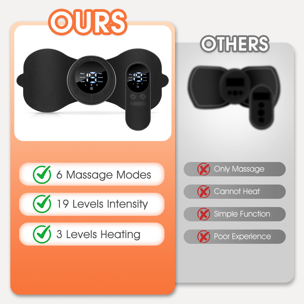 HailiCare Wireless Heating Pulse Muscle Stimulator Electric Cervical Massage Patch Low Frequency Pulse Massage Pad Neck Massager 6 Modes LCD Display Neck Stretcher Portable Mini Muscle Massager Neck Back Leg Muscle Stimulator HailiCare Health & Beauty