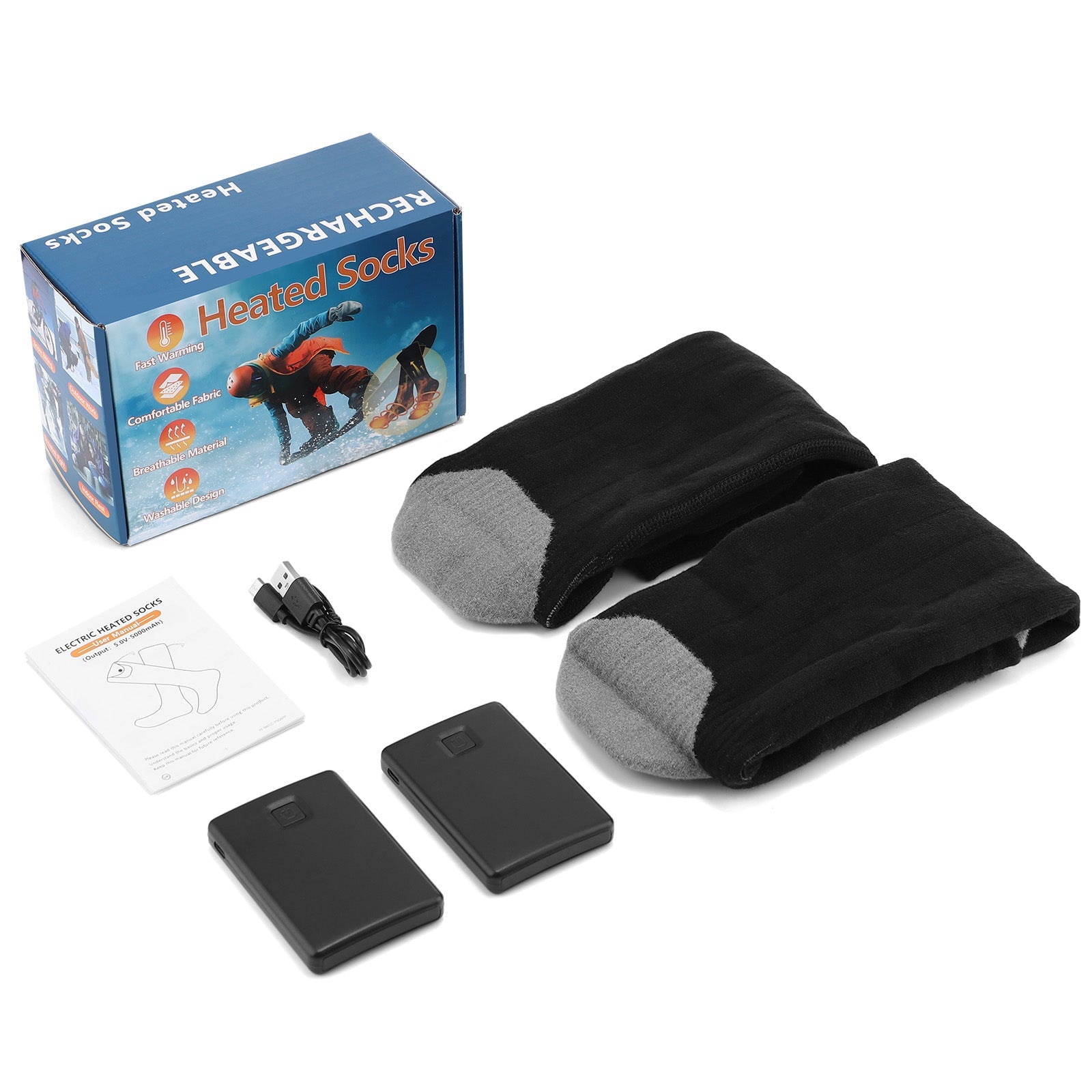 HailiCare APP Controlled Heated Socks Smart Bluetooth Rechargeable Foot Warmers HailiCare