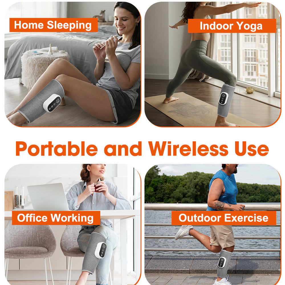 HailiCare Wireless 360° Air Pressure Calf Massager 3 Modes 3 Intensities Electric Airbag Compression Leg Massage Wrap Muscle Relax Blood Circulation Relieve Fatigue HailiCare Health & Beauty