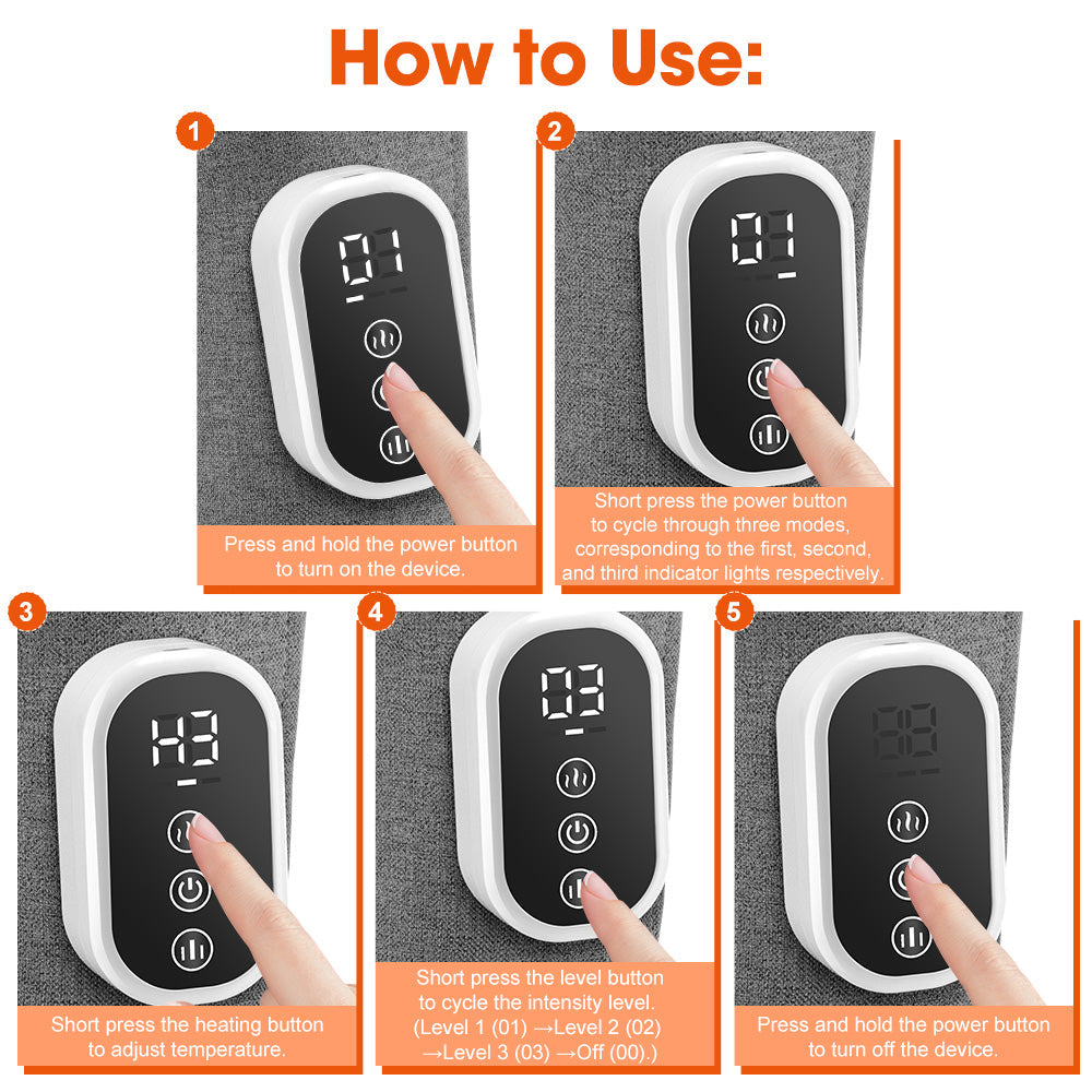 HailiCare Wireless 360° Air Pressure Calf Massager 3 Modes 3 Intensities Electric Airbag Compression Leg Massage Wrap Muscle Relax Blood Circulation Relieve Fatigue HailiCare Health & Beauty