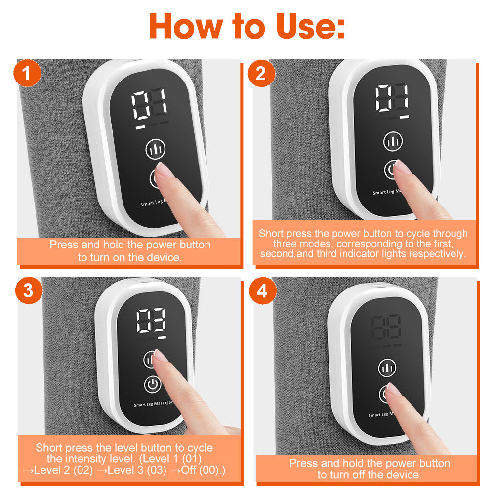 HailiCare Wireless 360° Air Pressure Calf Massager 3 Modes 3 Intensities Electric Airbag Compression Leg Massage Wrap Muscle Relax Blood Circulation Relieve Fatigue HailiCare Health & Beauty