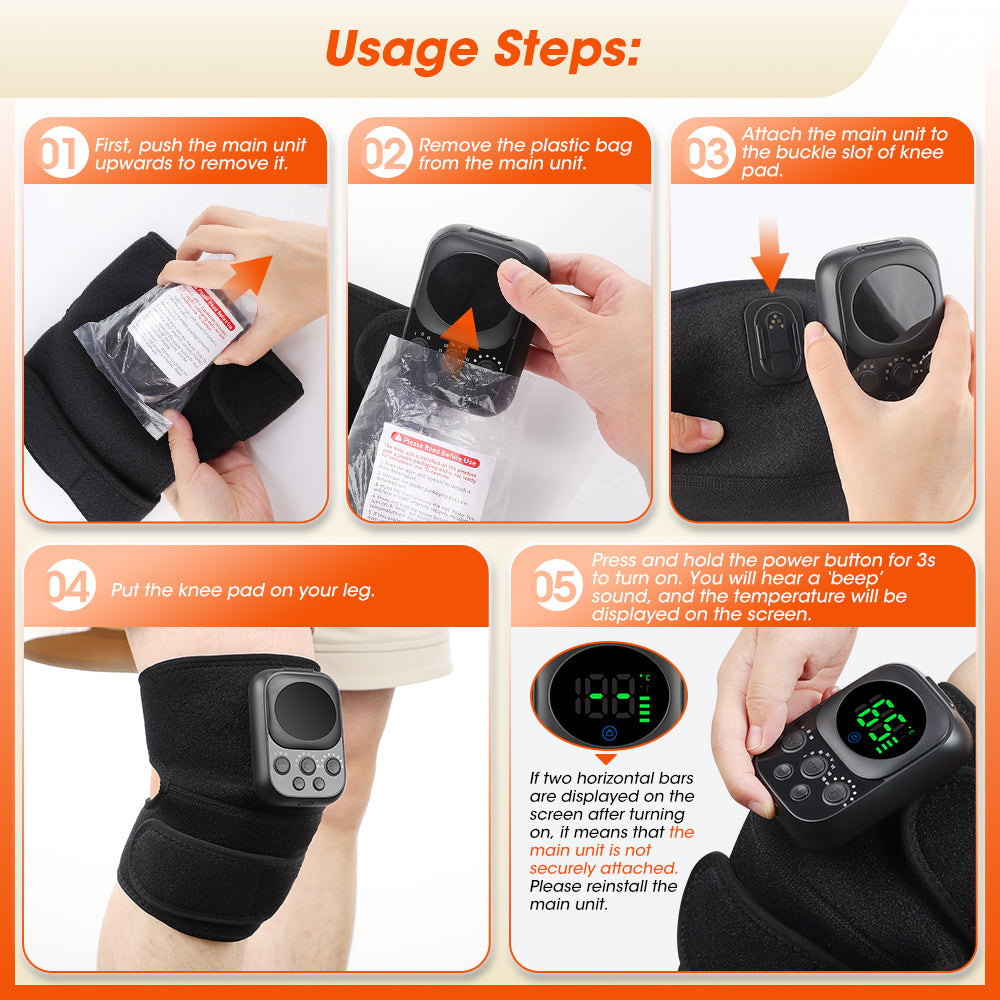 HailiCare Detachable Button Version Wireless APP Control Electric Heating Back Shoulder & Knee Brace Adjustable Belt Heating Vibration 3 Gears 7 Temperature Levels EMS Relax Muscles Improve Blood Circulation Relieve Neck Shoulder Pain HailiCare Health & Beauty