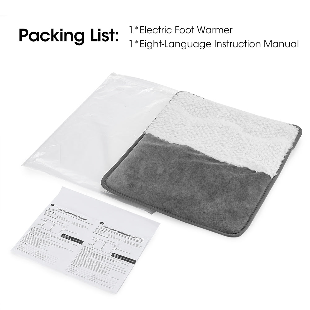HailiCare Electric Foot Heating Pad Soft Plush Foot Warmer Heater Household Foot Warming Mat Washable Non-Slip Heated Feet Warmer for Bed, Under Desk, Office, Home HailiCare Health & Beauty