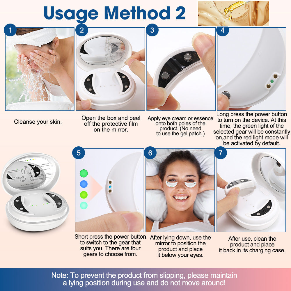 Micro-Current Red Light Eye Massager, AGDOAD Electric Eye Beauty Artifact with 12 x 660nm Red Light LEDs, Reduce Dark Circles and Eye Bags Type-C Charging, Portable & Stylish – Gift for Men & Women Agdoad