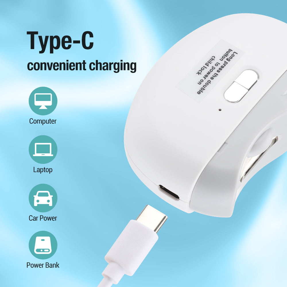 HailiCare Intelligent Automatic Electric Nail Clipper Multifunctional Nail Grinder for Children and Adult Nail Trimmer Nail Trimming Nail Polishing USB Charging HailiCare Health & Beauty