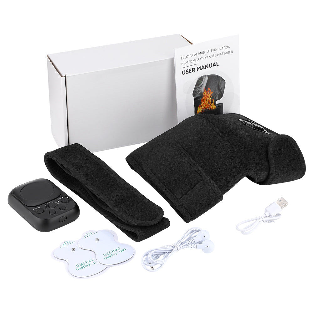 HailiCare heating vibrating shoulder massager packaging box with device, controller, and all accessories