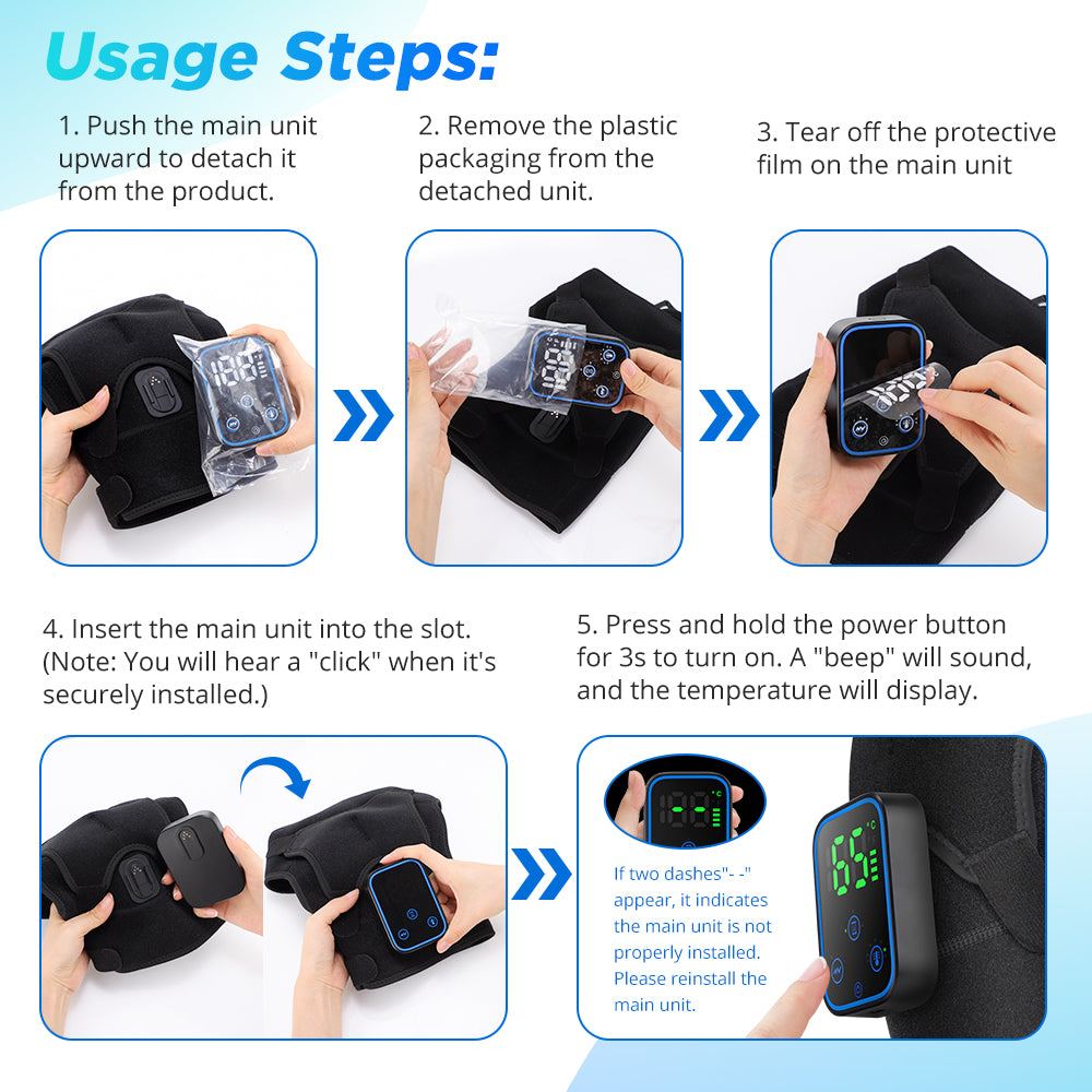 HailiCare App Controlled Heated Vibrating Shoulder and Knee Massager with Dual Use HailiCare