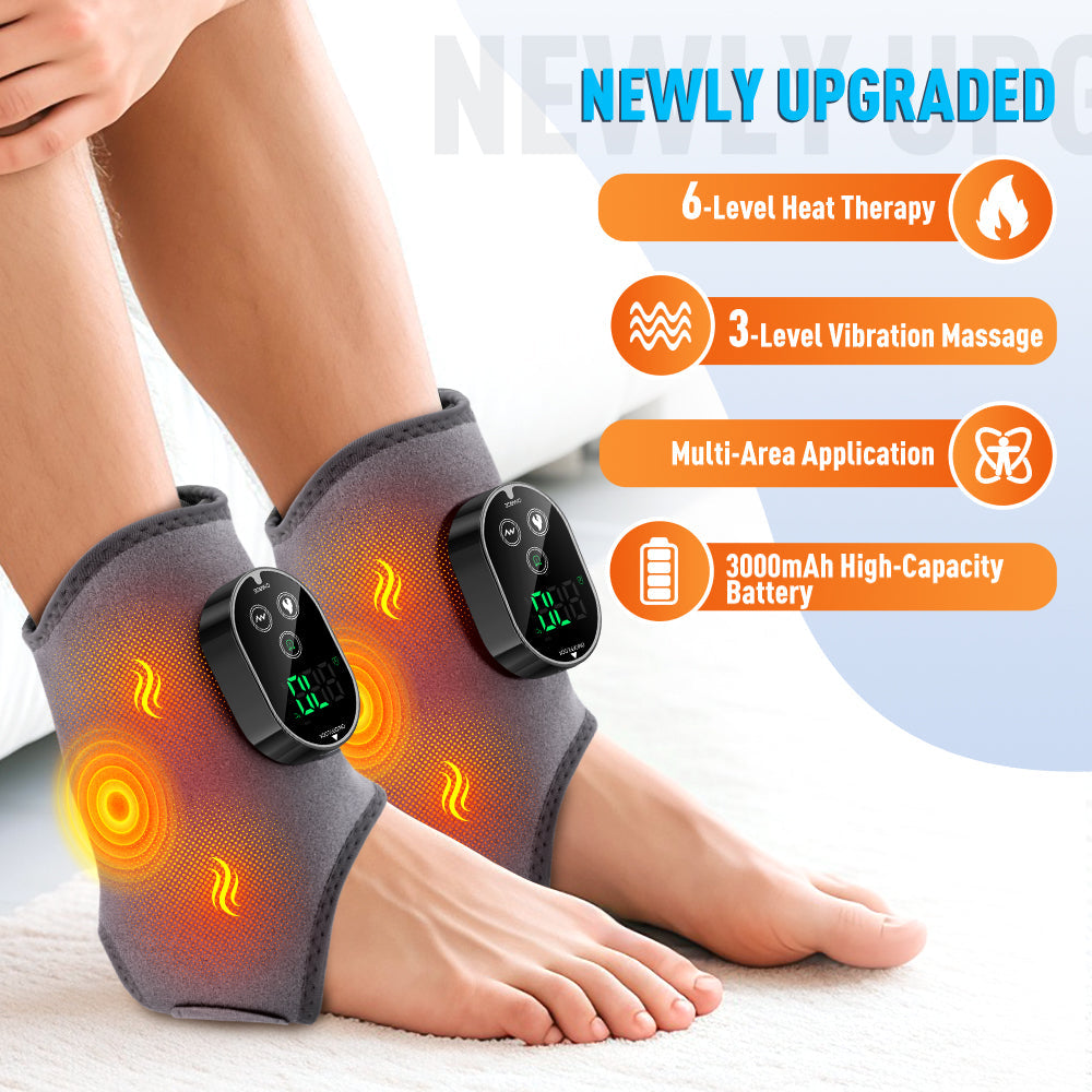 1PCS / 1Pair Heat Vibration 3000mAh Ankle Massager HailiCare Health & Beauty