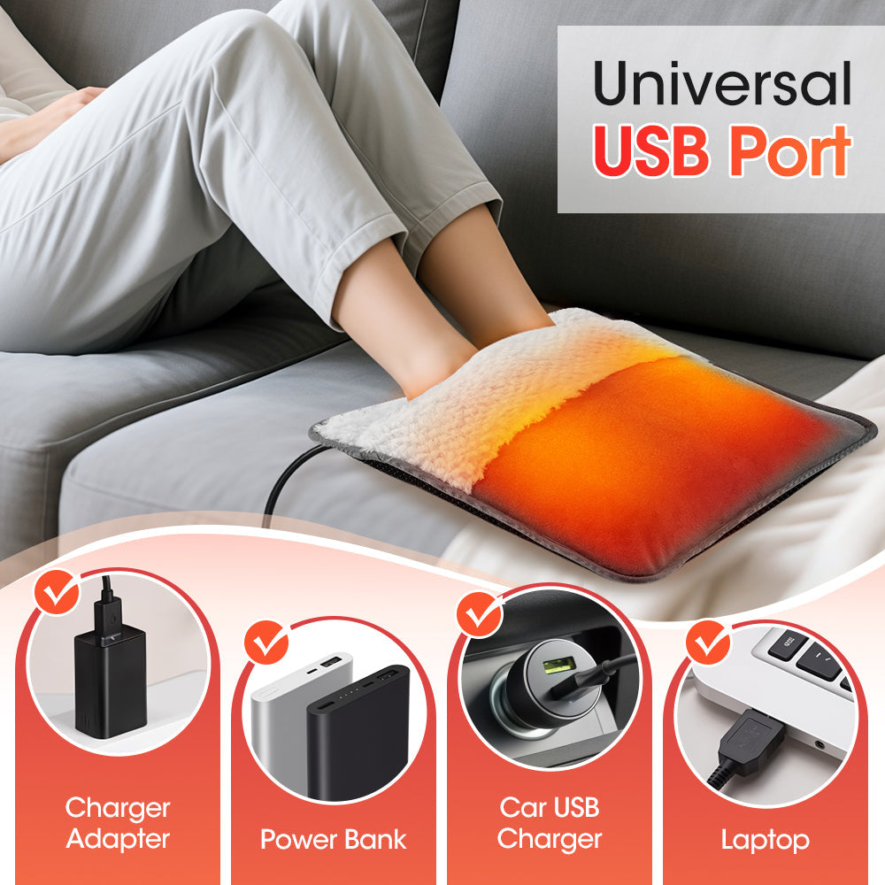 HailiCare Electric Foot Heating Pad Soft Plush Foot Warmer Heater Household Foot Warming Mat Washable Non-Slip Heated Feet Warmer for Bed, Under Desk, Office, Home HailiCare Health & Beauty