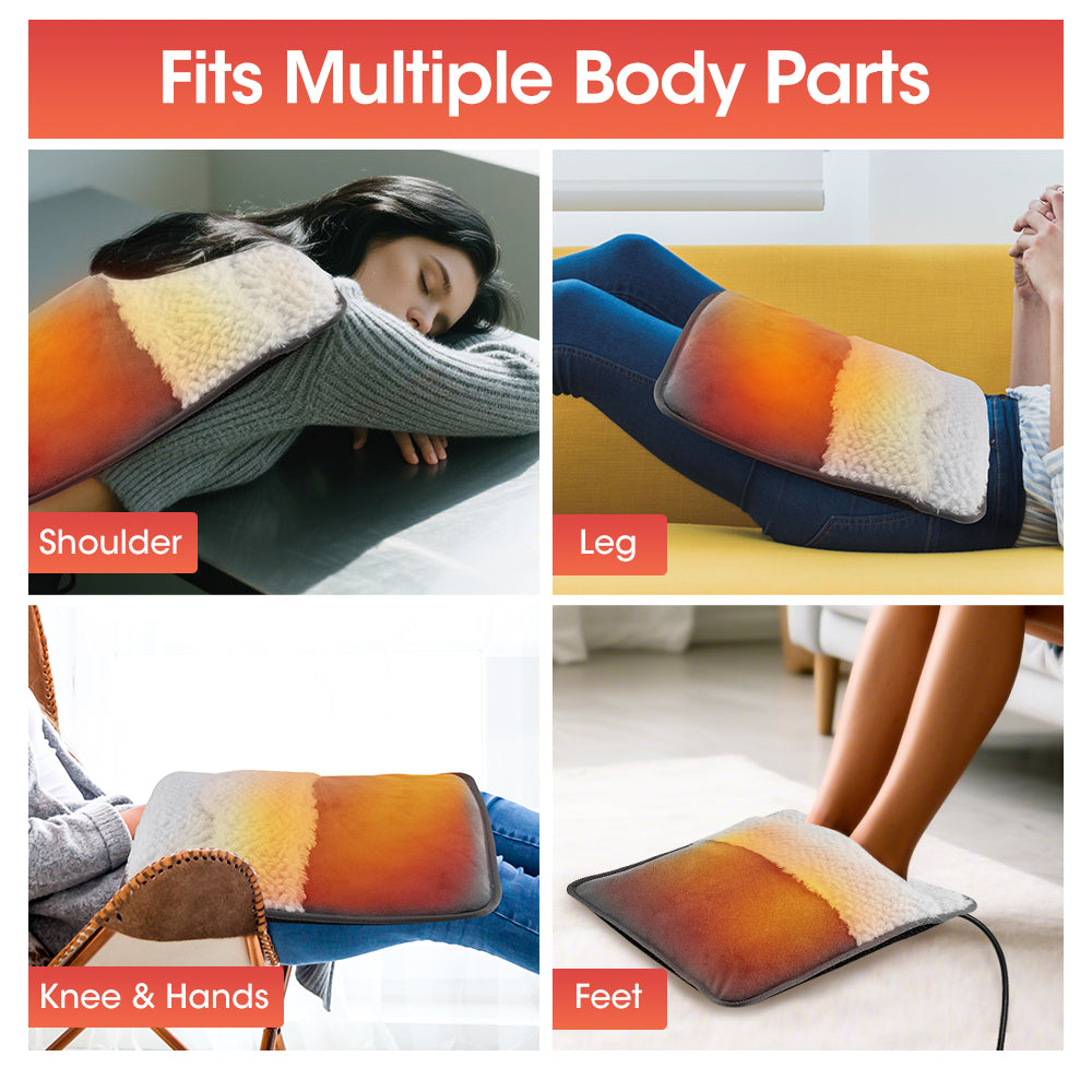 HailiCare Electric Foot Heating Pad Soft Plush Foot Warmer Heater Household Foot Warming Mat Washable Non-Slip Heated Feet Warmer for Bed, Under Desk, Office, Home HailiCare Health & Beauty