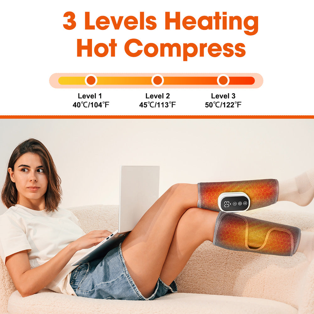 HailiCare Wireless 360° Air Pressure Calf Massager 3 Modes 3 Intensities Electric Airbag Compression Leg Massage Wrap Muscle Relax Blood Circulation Relieve Fatigue HailiCare Health & Beauty