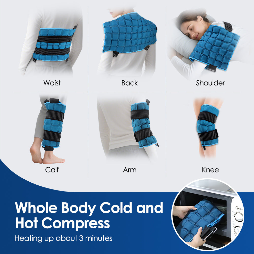 13x22 Inch Large Reusable Knee Ice Pack for Muscle Fatigue Knee, Leg, Neck, Shoulder, Hip and Back Cold Packs, Heat & Cold Compress Wrap, Ice Pack for Back and Leg Agdoad
