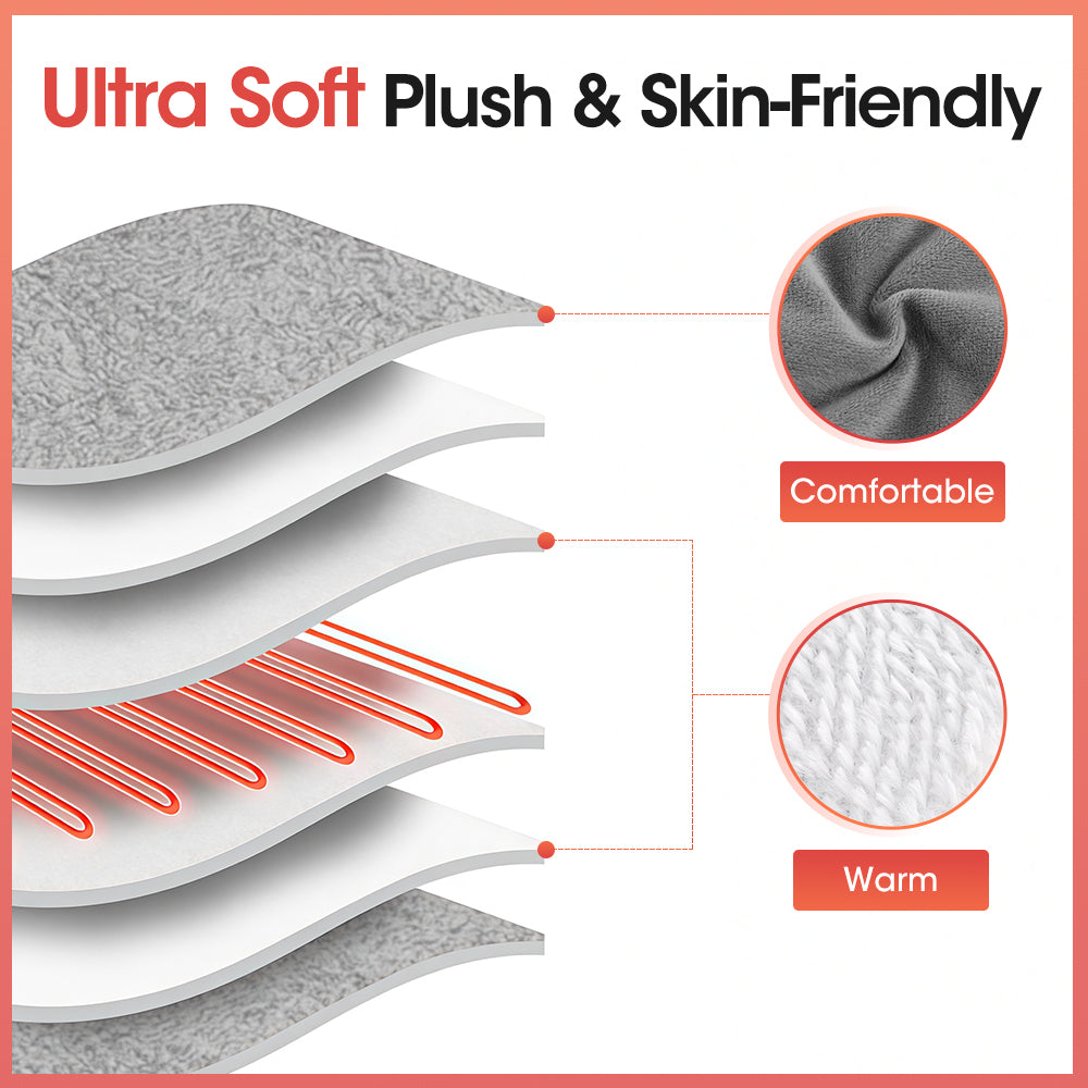 HailiCare Electric Foot Heating Pad Soft Plush Foot Warmer Heater Household Foot Warming Mat Washable Non-Slip Heated Feet Warmer for Bed, Under Desk, Office, Home HailiCare Health & Beauty