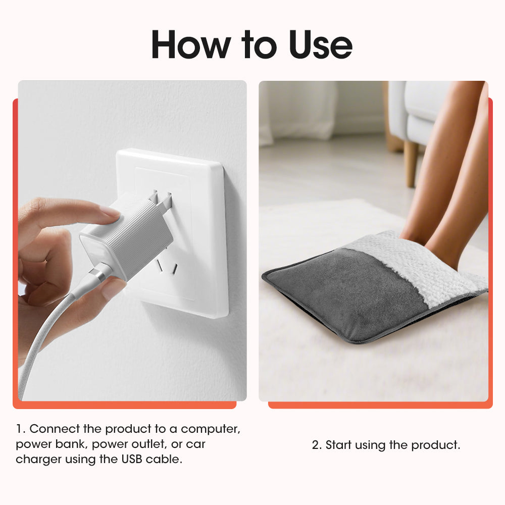 HailiCare Electric Foot Heating Pad Soft Plush Foot Warmer Heater Household Foot Warming Mat Washable Non-Slip Heated Feet Warmer for Bed, Under Desk, Office, Home HailiCare Health & Beauty