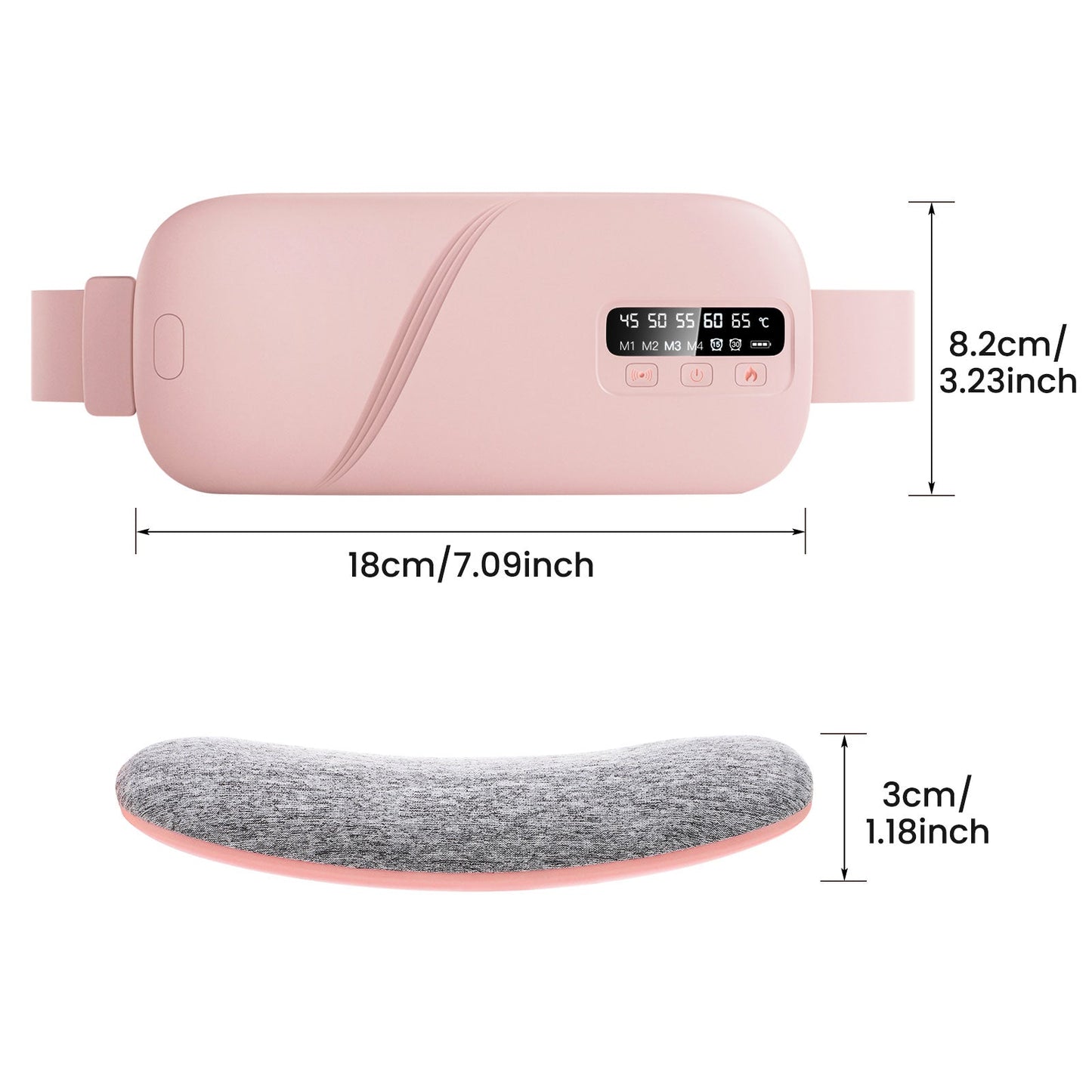 HailiCare Menstrual Relief Portable Cordless Heating Pad Electric Fast Heating Vibration Massage Belt Reduce Dysmenorrhea Abdominal Warmer Belt Women Period Heating Belt with 5 Heat Levels and 4 Massage Modes HailiCare Health & Beauty