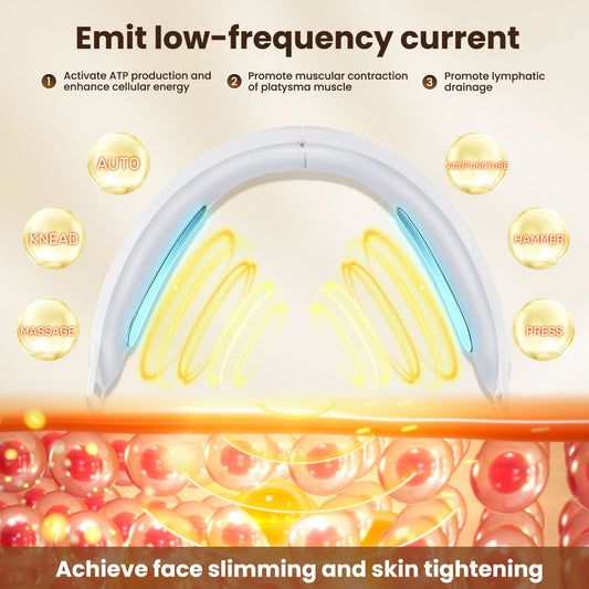 HailiCare V Face Lifting Device Firming Facial Massager Facial Beauty Instrument Face Slimming Massager Double Chin Removal Electric Double Chin and Intelligent V-Shaped Face Machine with 6 Modes & 8 Adjustable Intensities HailiCare Health & Beauty