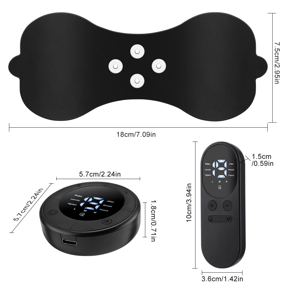 HailiCare Wireless Heating Pulse Muscle Stimulator Electric Cervical Massage Patch Low Frequency Pulse Massage Pad Neck Massager 6 Modes LCD Display Neck Stretcher Portable Mini Muscle Massager Neck Back Leg Muscle Stimulator HailiCare Health & Beauty