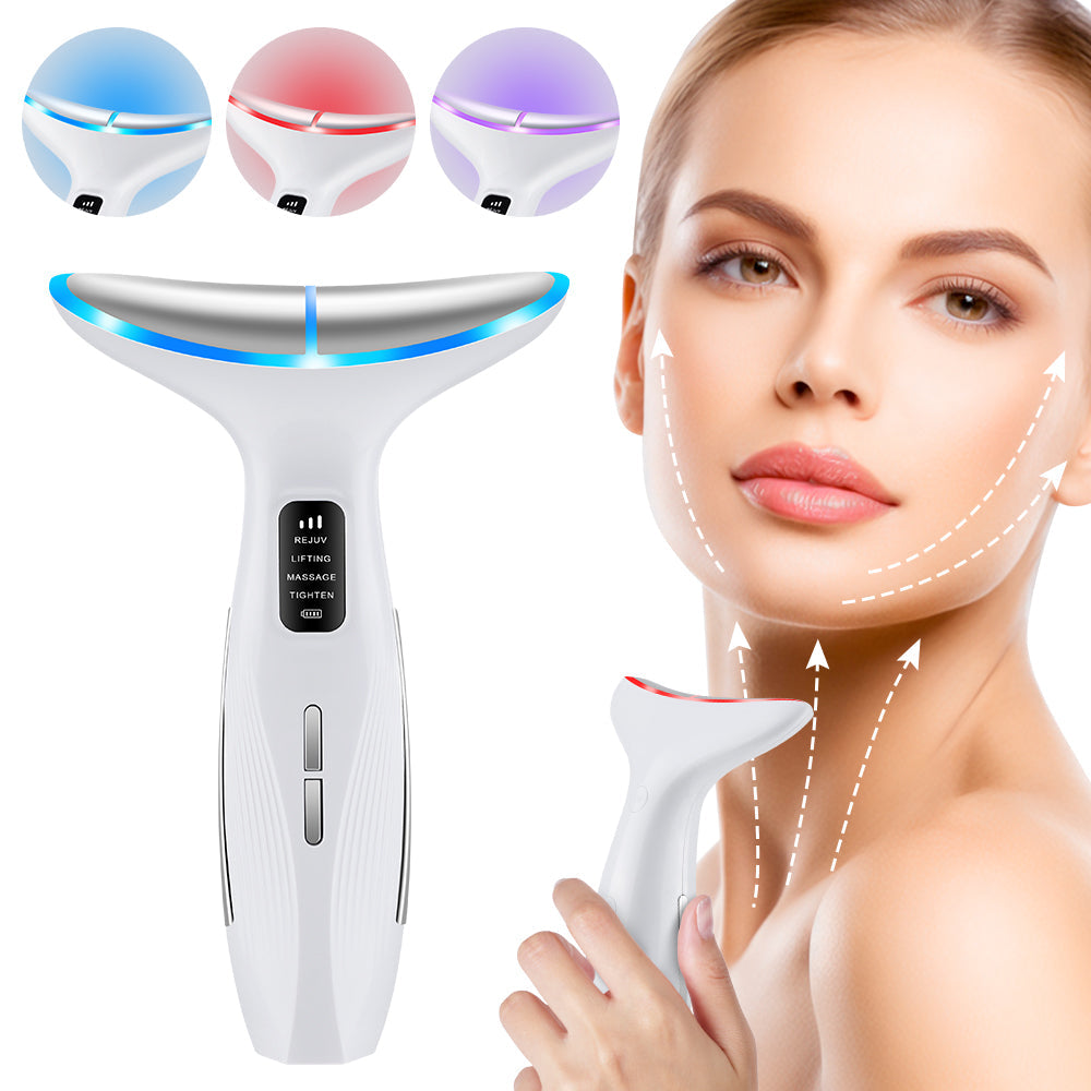 HailiCare Microcurrent Neck Beauty Device with 3 Massage Modes Lifting Firming Massage Beauty Instrument Tighten Skin Care Tool Vibration Facial Massager LED Facial Chin Lifting Machine HailiCare Health & Beauty
