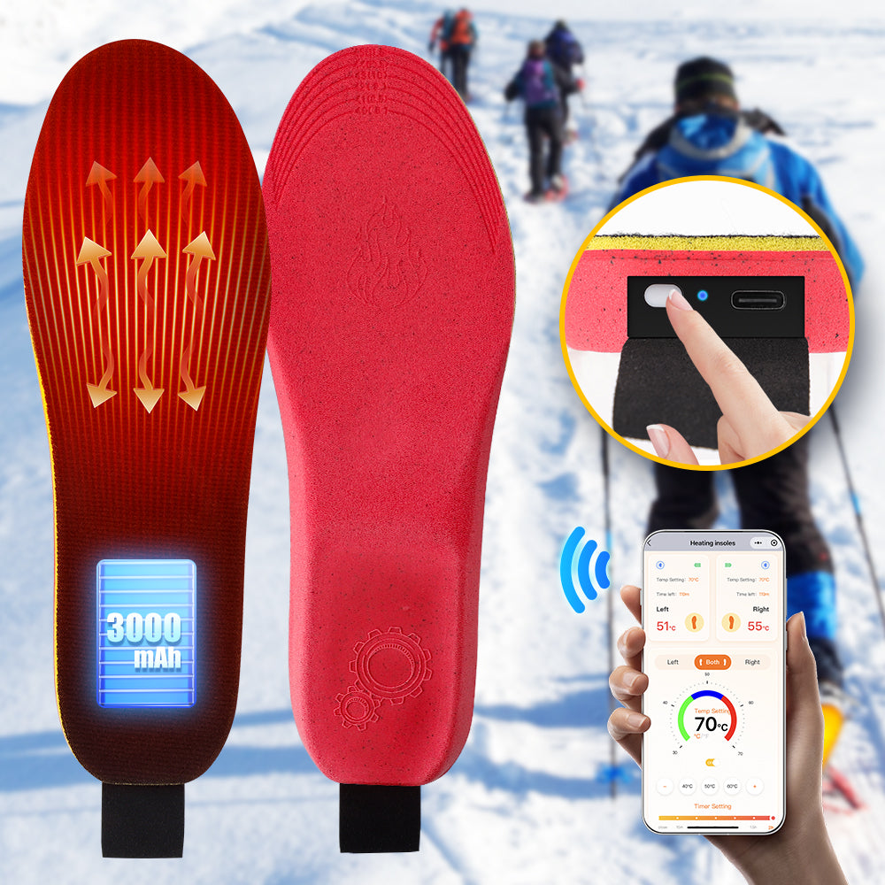 HailiCare Intelligent Heated Insoles APP Control USB Rechargeable Wireless Heating Insoles for Women Men 3000mAh Multi-Temperature Adjustable HailiCare Health & Beauty
