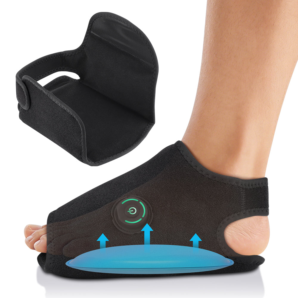 Portable Cordless Foot Massager, 3 Levels Air Compression Foot Massager for Muscle Relax with Acupoint Nodes, 2 Height Adjustment, Rechargeable 2000mAh, Foot Fatigue Relief, Black Hwallkare