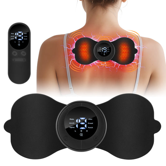 HailiCare Wireless Heating Pulse Muscle Stimulator Electric Cervical Massage Patch Low Frequency Pulse Massage Pad Neck Massager 6 Modes LCD Display Neck Stretcher Portable Mini Muscle Massager Neck Back Leg Muscle Stimulator HailiCare Health & Beauty