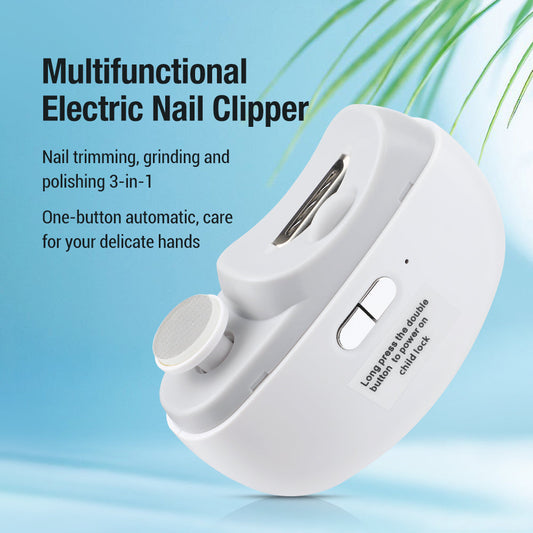 HailiCare Intelligent Automatic Electric Nail Clipper Multifunctional Nail Grinder for Children and Adult Nail Trimmer Nail Trimming Nail Polishing USB Charging HailiCare Health & Beauty