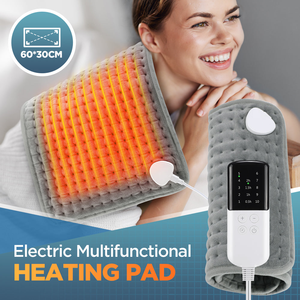 Electric Heating Pad Multifunctional Physiotherapy Heating Pad Heating Blanket Cushion 10 Levels Temperature Adjustment 4 Levels Of Timing For Hands Back Legs Shoulders Neck Spine Pain Relief Winter Warm HailiCare Health & Beauty