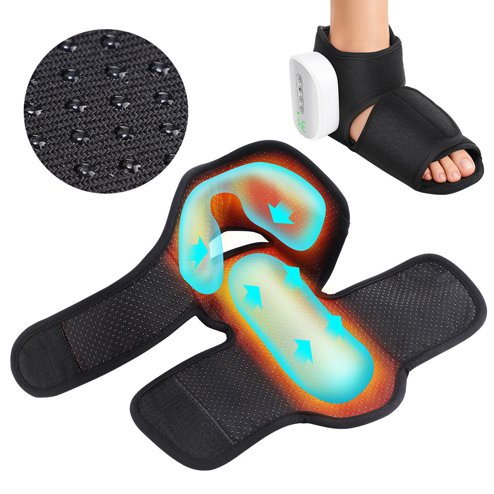 Cordless Foot and Ankle Massager with Airbags Air Compression, 3 Modes 4 Intensities 4 Heat Levels 3000mAh Battery, Electric Massager for Tired Foot, Rechargeable Massage Machine for Home Travel Gift Agdoad