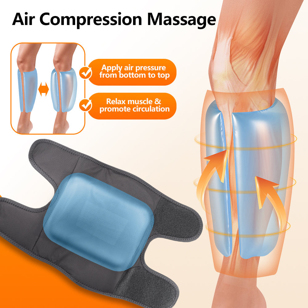 Heated Wireless Leg Massager for Circulation, Cordless Air Compression Calf Massager with 4 Heating Levels 8 Intensities 4 Modes for Fatigue Relief, Gifts for Men Women (Pair) Hwallkare