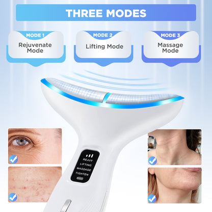 HailiCare Microcurrent Neck Beauty Device with 3 Massage Modes Lifting Firming Massage Beauty Instrument Tighten Skin Care Tool Vibration Facial Massager LED Facial Chin Lifting Machine HailiCare Health & Beauty