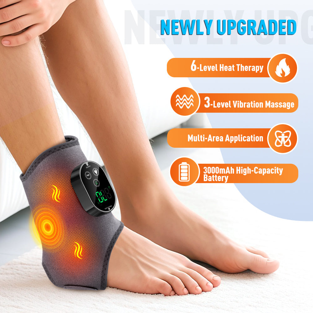 1PCS / 1Pair Heat Vibration 3000mAh Ankle Massager HailiCare Health & Beauty