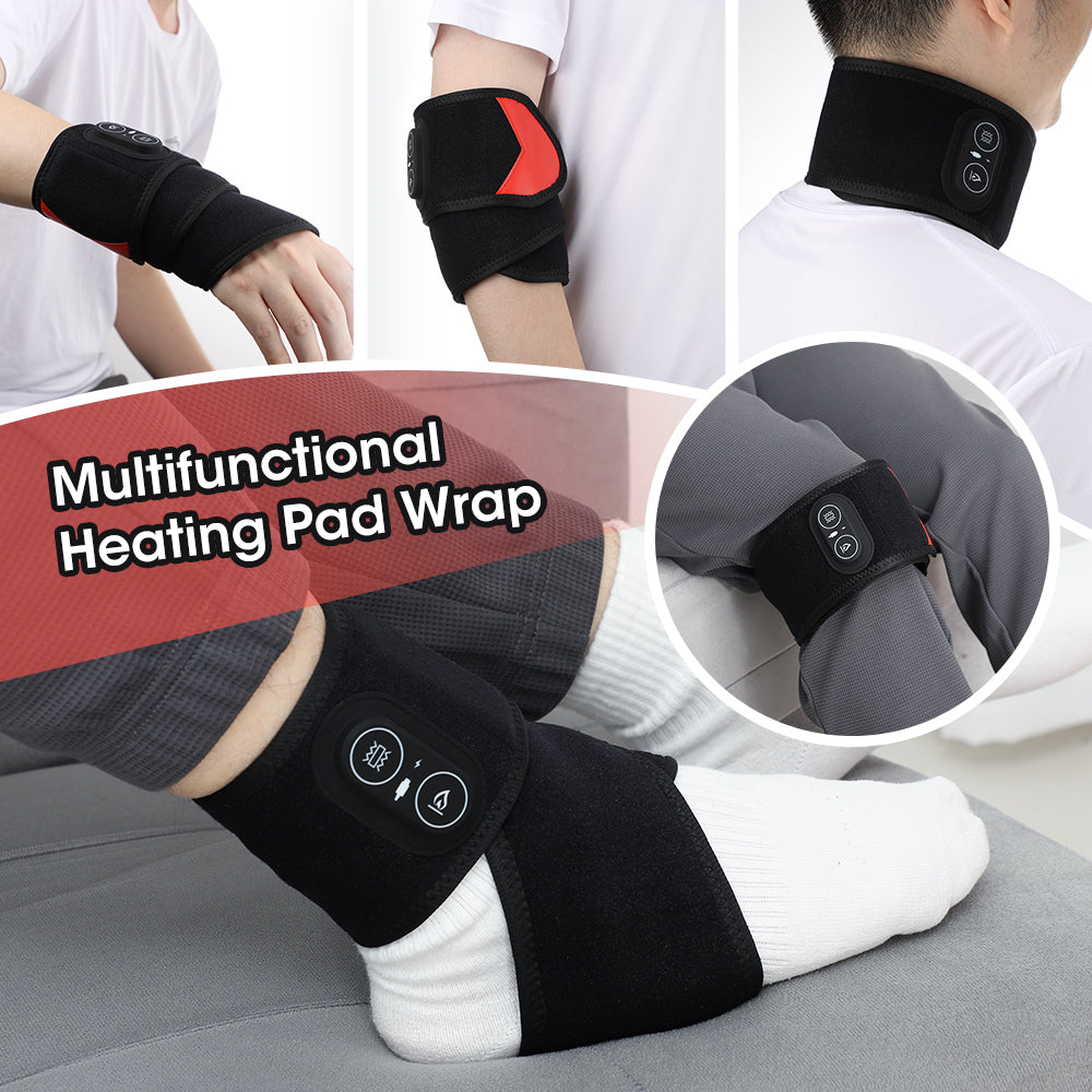 Cordless Wrist Heating Pad Massage, Heated Wrist Wrap Arm Straps with 3 Heat and Vibration Settings,3000mAh Portable Hand Wrap Brace to Keep Wrist Warmers Agdoad