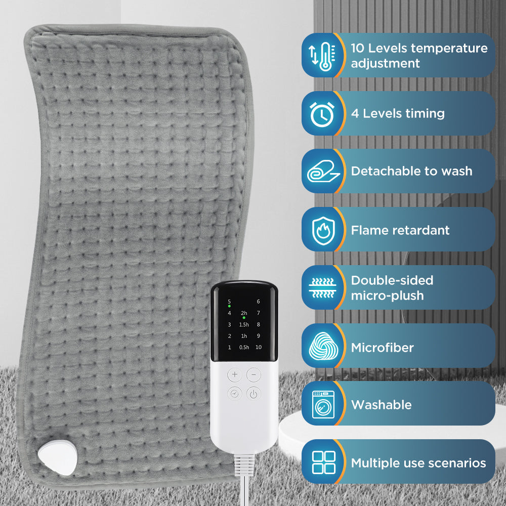 Electric Heating Pad Multifunctional Physiotherapy Heating Pad Heating Blanket Cushion 10 Levels Temperature Adjustment 4 Levels Of Timing For Hands Back Legs Shoulders Neck Spine Pain Relief Winter Warm HailiCare Health & Beauty