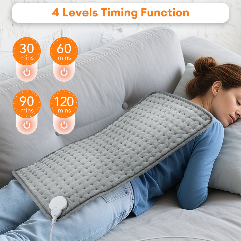Electric Heating Pad for Back and Period Cramps Relief 9 Heat Levels 4 Timer Settings Soft Hot Heated Pad for Abdomen Shoulder Knee Legs Machine Washable Auto Shut Off HailiCare Health & Beauty