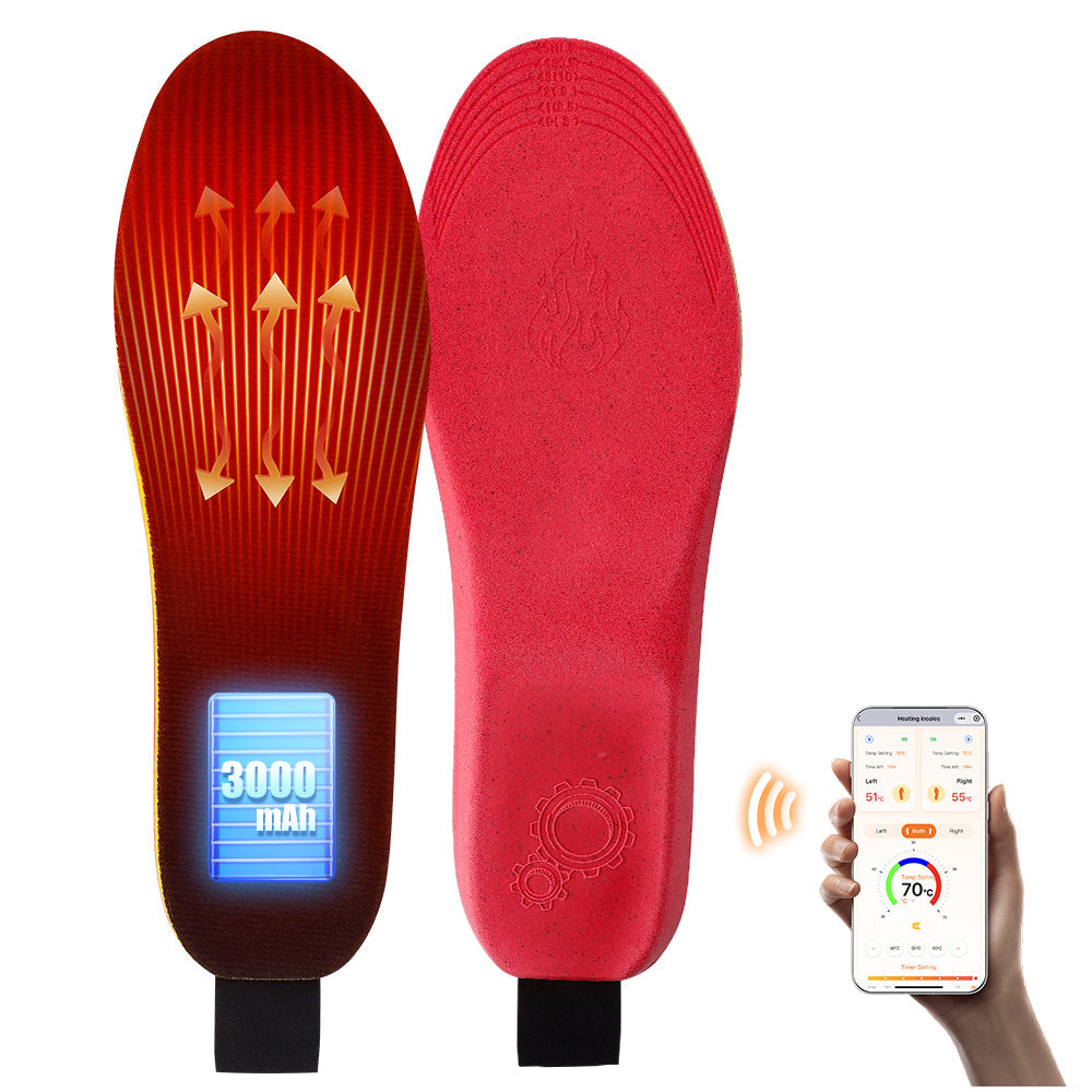 HailiCare Intelligent Heated Insoles APP Control USB Rechargeable Wireless Heating Insoles for Women Men 3000mAh Multi-Temperature Adjustable HailiCare Health & Beauty