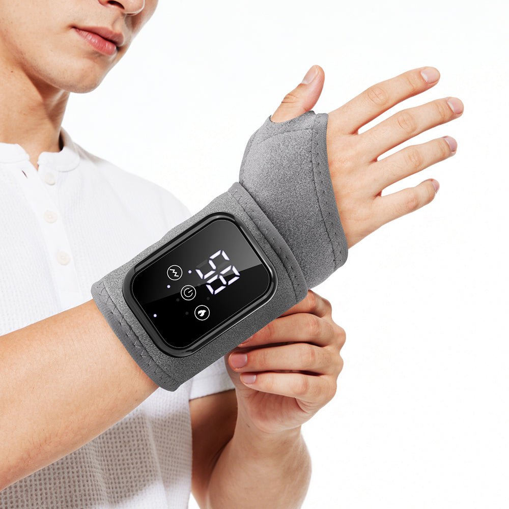 Cordless Wrist Heating Pad Wrap, Heated Wrist Brace with Heating & 3 Vibration Modes, Portable Hand Wrap Brace for Left & Right to Keep Wrist Warmers Carpal Tunnel Hand Massager Agdoad