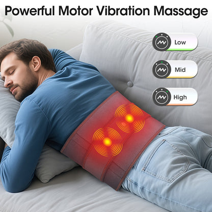 Hailicare Heating Massage Belt for Back Pain Relief, Red Light Therapy Hot Compress Cordless Heating Pad for Period Cramps Waist Pain Men & Women Winter Gifts HailiCare