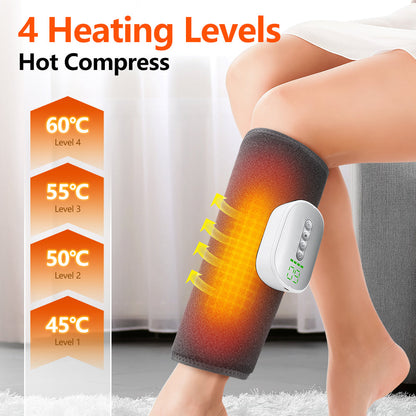 HailiCare Wireless Leg Heating Massager for Circulation Electric Calf Air Compression Massager with 4 Heating Levels Cordless Air Pressure Leg Massager with 8 Intensities 4 Modes Muscle Relaxation HailiCare Health & Beauty