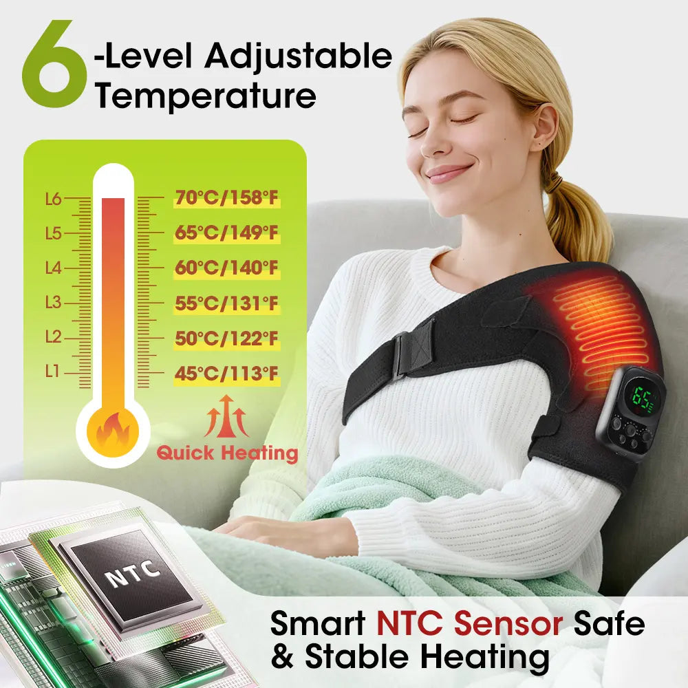 HailiCare Heated Vibrating Shoulder Massager for Shoulder Pain Relief HailiCare