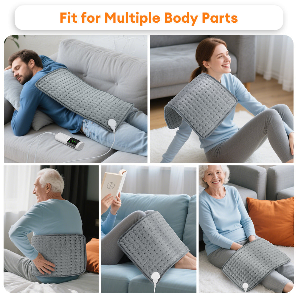 Electric Heating Pad for Back and Period Cramps Relief 9 Heat Levels 4 Timer Settings Soft Hot Heated Pad for Abdomen Shoulder Knee Legs Machine Washable Auto Shut Off HailiCare Health & Beauty