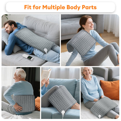 Electric Heating Pad for Back and Period Cramps Relief 9 Heat Levels 4 Timer Settings Soft Hot Heated Pad for Abdomen Shoulder Knee Legs Machine Washable Auto Shut Off HailiCare Health & Beauty