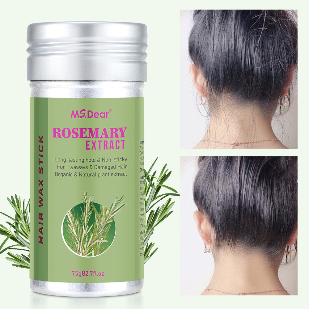 Rosemary Wax Stick for Hair for Flyaways Wigs Edge Control Finishing Hair，Non-greasy Styling Wax Nourishing Hair HailiCare