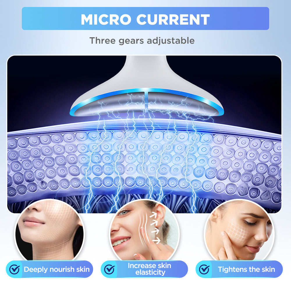 HailiCare Microcurrent Neck Beauty Device with 3 Massage Modes Lifting Firming Massage Beauty Instrument Tighten Skin Care Tool Vibration Facial Massager LED Facial Chin Lifting Machine HailiCare Health & Beauty