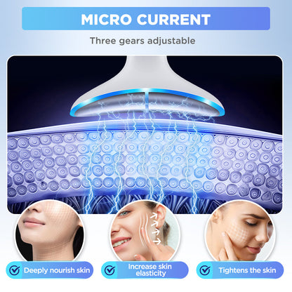 HailiCare Microcurrent Neck Beauty Device with 3 Massage Modes Lifting Firming Massage Beauty Instrument Tighten Skin Care Tool Vibration Facial Massager LED Facial Chin Lifting Machine HailiCare Health & Beauty