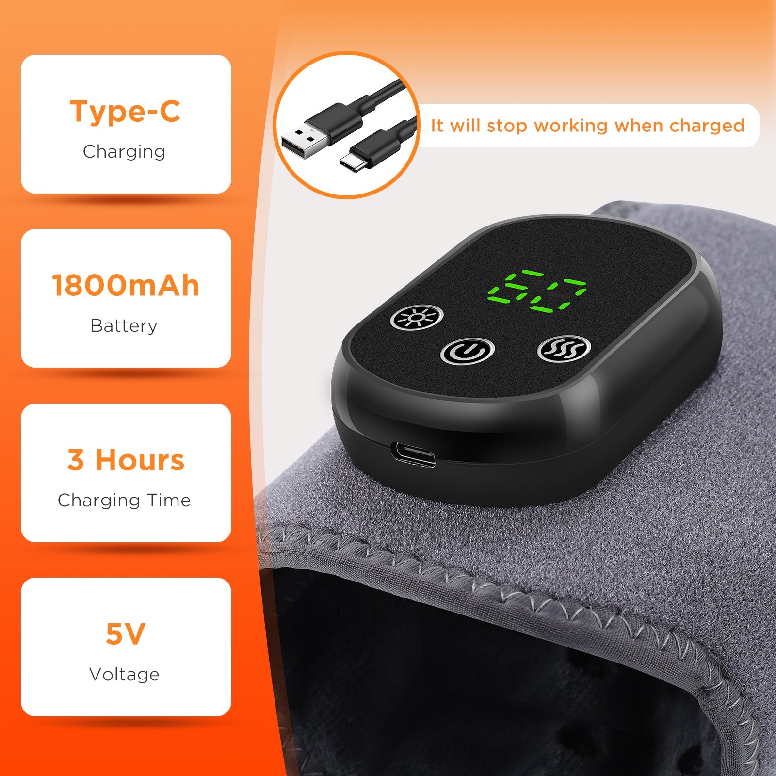 Electric Ankle Massager, Cordless Ankle Massager with 5 Heating Levels 3 Vibration Modes, Heated Ankle Support Brace for Muscle Fatigue Relieve (2Pcs, Black) Hwallkare