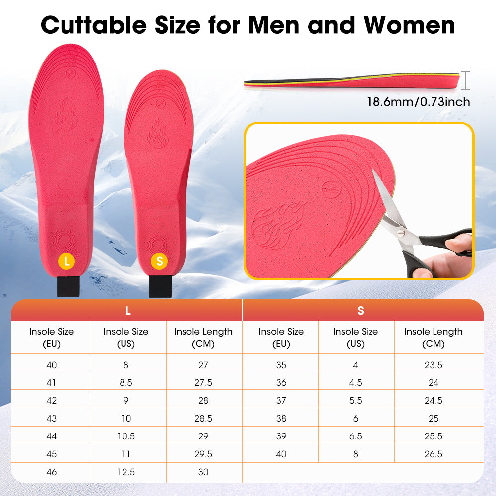 HailiCare Intelligent Heated Insoles APP Control USB Rechargeable Wireless Heating Insoles for Women Men 3000mAh Multi-Temperature Adjustable HailiCare Health & Beauty